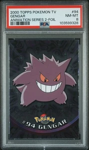 PSA 8 GENGAR FOIL #94 TOPPS 2000 POKEMON TV ANIMATION SERIES 2 - Picture 1 of 2