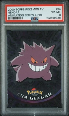 PSA 8 GENGAR FOIL #94 TOPPS 2000 POKEMON TV ANIMATION SERIES 2 - Image 1 of 2