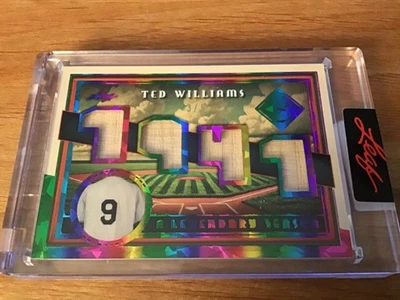 Tarjeta reliquia de murciélago usada Leaf Ted Williams Quad Game 2025. Solo 9 hechos. Foto 1 de 3