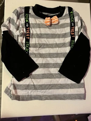 Camisa Halloween para niños y niñas 3-6 meses con tirantes y decoración de corbata Foto 1 de 2