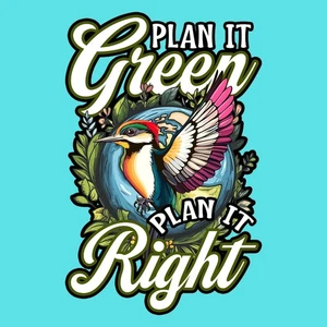 Eco-Travel Unisex T-Shirt Plan It Grün Plan It Right Vogel Erde Naturliebhaber - Bild 1 von 19