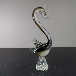 Pájaro cisne de cristal de Murano vintage - grande 12" - Imagen 1 de 7