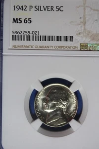 1942 P NGC MS65 JEEFERSON NICKEL #B51200 - Picture 1 of 2