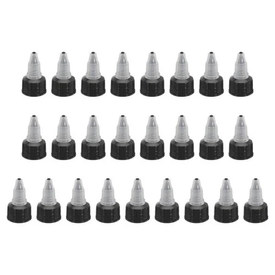 Tapas de botella giratorias de 25 piezas 20/410 tapas de botella exprimibles negras Foto 1 de 4