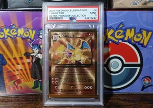 Charizard Metal PSA 9 Ultra Premium Collection 4/102 Gold Pokemon Card Graded - Picture 1 of 3