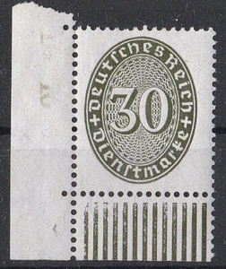 DR Dienst.Strohhutmuster. Mi. 120 X Eckrand mit Nr., postfrisch ** - Bild 1 von 1