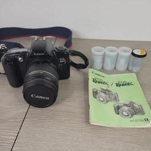 Canon EOS Rebel XS Camera with Canon 28-80MM Lens & 4 rolls Film - Picture 1 of 10