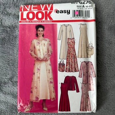 New Look Sewing Pattern 6270 Dress Jacket Bag Ensemble Size 10 to 22 Easy - Image 1 of 4