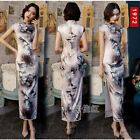 Retro Style Women Chinese Floral Print Cheongsam Traditional Qipao Party Gown
