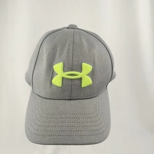 UNDER ARMOUR CLASSIC FIT GRAY NEON GREEN EMBROIDERED ADJUSTABLE HAT YOUTH OSFA - Picture 1 of 6