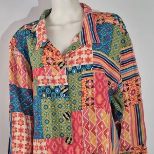 John Mark Women’s Shirt Size 3X Top Button Multicolor  Multi Patern (53) - Picture 1 of 12