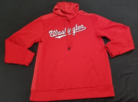 Washington Nationals Hoodie Mens Medium MLB Merchandise Red Drawstring Baseball Cover