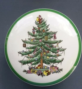 SPODE PORCELANA ÁRBOL DE NAVIDAD CAJA REDONDA CON TAPA, #S33245 VINTAGE USADO EN EXCELENTE ESTADO - Imagen 1 de 6