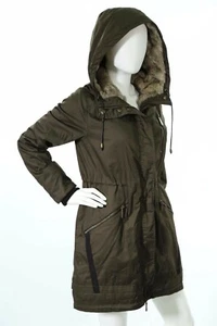 Parka de invierno Vince Camuto 194464 para mujer verde con capucha bolsillos con cremallera talla pequeña - Imagen 1 de 6