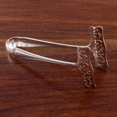 GORHAM AMERICAN STERLING SILVER TOAST TONGS PLYMOUTH 1911 MONOGRAM R Foto 1 de 4