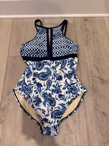 Coastal Blue Swimsuit Womens Size L One Piece Swim NWT Vacation Cruise Summer - Picture 1 of 8