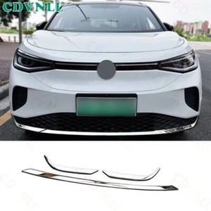 For Volkswagen ID.4 21-23 Silver Steels Front Bumper Lip Spoiler Bodykit Strip - Picture 1 of 8