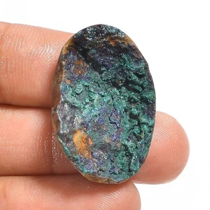 Natural Azurite Malachite Gemstone 25.50 Cts Loose Oval Druzy From 28X19X9 mm - Picture 1 of 6