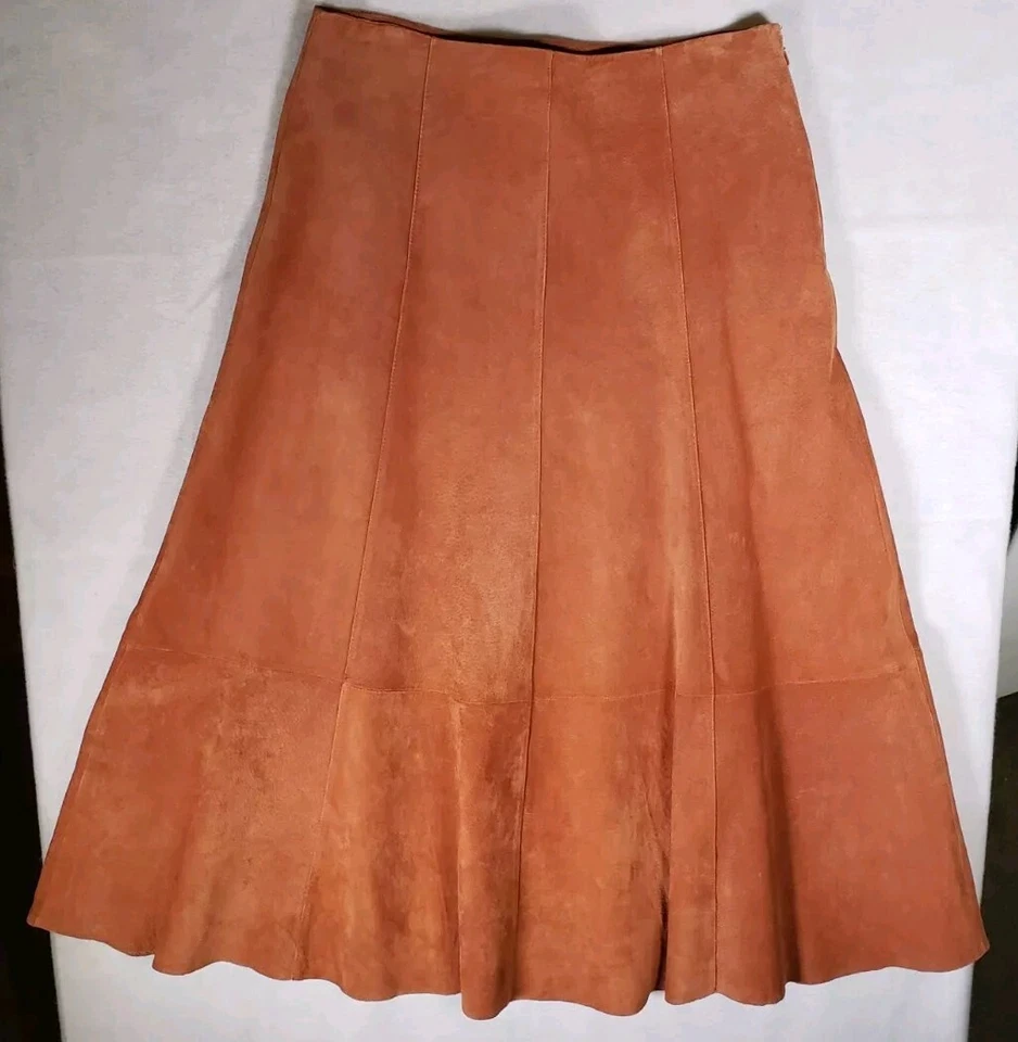 Maxi Falda de Cuero para Mujer Gamuza Vaquera Forrada Talla 10 Boho Festival Travelsmith Foto 1 de 4