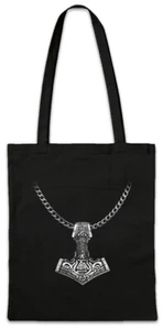 Thor's Hammer Necklace Hipster Bag Stofftasche Stoffbeutel Odin Mjölnir Midgard - Picture 1 of 1