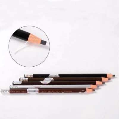 BRAWNA 5 Pcs Black Waterproof PMU Eyebrow Mapping Pencils - Microblading Supplies