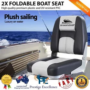 Seamanship 2X Folding Boat Seats Seat Marine Seating Set Swivels All Weather NEW - Picture 1 of 7