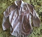 Guess Womens Lavender Button Up Collar Shirt 3 4 Sleeves Size Small Purple