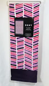 DKNY Beach Towel City Chevron Pink Purple Design 100% Cotton 36 x 68 in. New - Picture 1 of 6