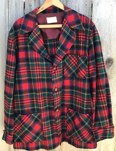 Camisa Chaqueta Vintage Pendleton Topster Lana Franela a Cuadros Para Hombres Med 49er circa 60 - Imagen 1 de 12
