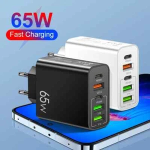 Quick Charge 3.0 20W PD 3.1A USB Type C Charger 5 Port Phone Charger Adapter - Picture 1 of 30