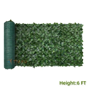 6ft Artificial Hedge Faux Ivy Leaves Privacy Fence Screen Garden Home Wall Decor - Picture 1 of 17