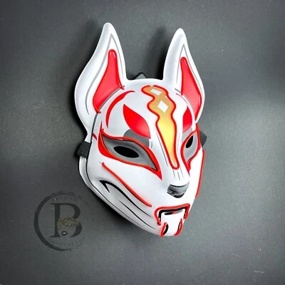 Light Up Kitsune Fox Mask Cosplay LED Halloween Costume Masquerade Mask [Red] - Image 1 of 4