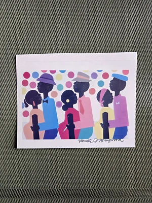 Vtg. Varnette P. Honeywood  "House Party” Art Card African American Hand Signed - Image 1 of 4