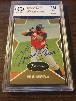 2003 年 Just Stars GOLD 亲笔签名 MIGUEL CABRERA #7 / 100 BCCG 10 完好免费送货 — 第 1/4 张图片