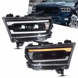 Pair Clear FULL LED Headlights W/Startup Animation For 2019-2024 Dodge Ram 1500 - Picture 1 of 12