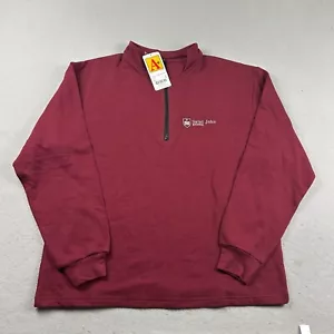 Saint John School Sweatshirt Adult Large Burgundy 1/4 Zip Mock Neck Pullover NWT - Picture 1 of 12