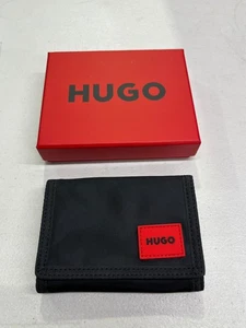Hugo Boss - Mens Black Tri-Fold Nylon Wallet with Red Patch - Picture 1 of 6