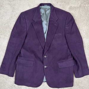 Blazer clásico vintage de lana de pelo de camello berenjena púrpura 44R elección personal para hombre - Imagen 1 de 10