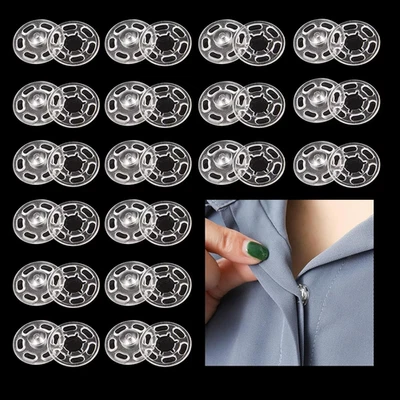 100 Sets Sew-On Fasteners - Resin Plastic Nylon Invisible Sewing on Snap Button - Image 1 of 4