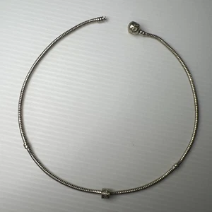 Collana ciondolo perle momenti corda cavo argento sterling 925 chiusura botte 16 pollici - Foto 1 di 10