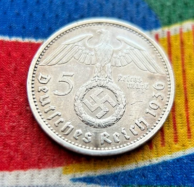 Moneda de plata alemana 1936 E 5 marcos Segunda Guerra Mundial Tercer Reich Reich Reichsmark Foto 1 de 2
