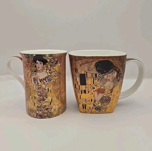 2 Gustav Klimt Kaffee Tee Tassen Der Kuss, Das Erwachen. Romantik Liebe - Bild 1 von 17