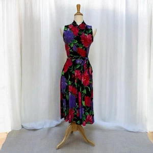 Lauren Ralph Lauren Floral Dress Sz M Faux Wrap Midi Stretch NWT Resortwear - Picture 1 of 13