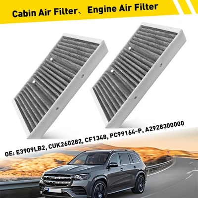 for Mercedes-Benz GLE350 GLS450 ML250 ML550 2x Activated Carbon Cabin Air Filter - Image 1 of 4