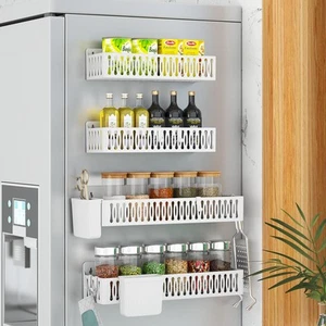 4 Pack Magnetic Spice Rack for Refrigerator, Moveable Magnetic Shelf Fridge O... - Picture 1 of 6