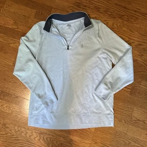 IZOD Saltwater 1/4 Zip Long Sleeve Pullover Men's L Blue Outdoors Casual - Picture 1 of 6