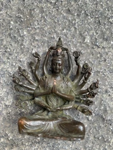 2Pcs Excellent Tibetan Bronze Hand Made *KwanYin Bodhisattva* Statues - Picture 1 of 8