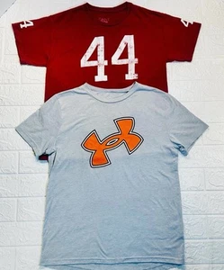 Boys UnderArmour T Shirt Lot of 2 Graphic Size Yth Large YL Tee Red Bubba Gump - Picture 1 of 9