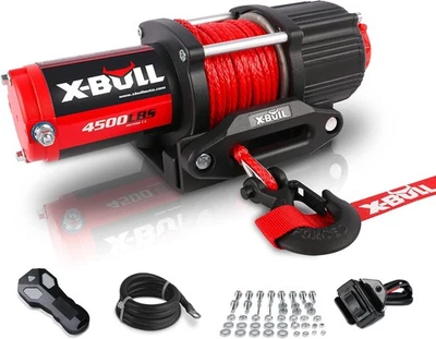 Kits de cabrestante eléctrico X-BULL 4500 libras 12 V con Fairlead, cabrestante ATV/UTV con  Foto 1 de 4