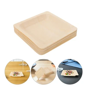  20 Pcs Wooden Sushi Plate Serving Tray Disposable Boat Cocktail Party Plates - Picture 1 of 12